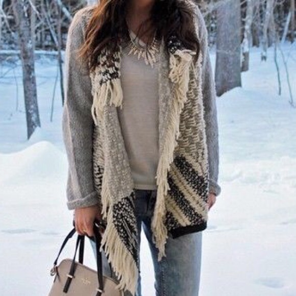 Anthropologie Moth knit fringe cardigan - Picture 4 of 6